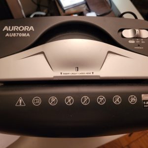 Aurora AU870MA High-Security 8-Sheet Micro-Cut Paper + Credit Card Shredder
